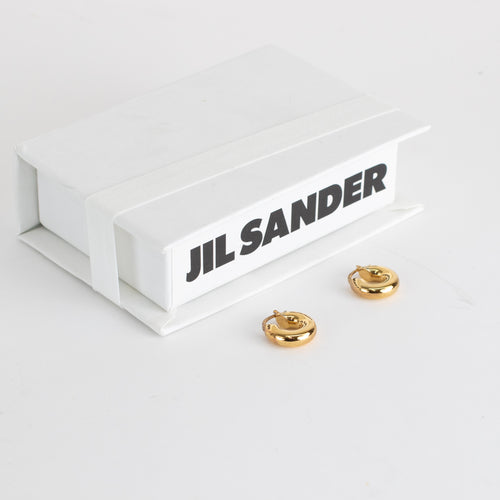 Jil Sander Classic Round Earrings Gold
