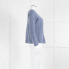 La Maille Sezane Dusky Blue Faux Pearl Button Cardigan