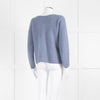 La Maille Sezane Dusky Blue Faux Pearl Button Cardigan