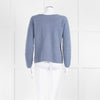 La Maille Sezane Dusky Blue Faux Pearl Button Cardigan