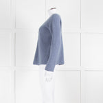 La Maille Sezane Dusky Blue Faux Pearl Button Cardigan