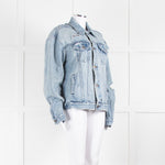 Ksubi Blue Distressed Denim Jacket