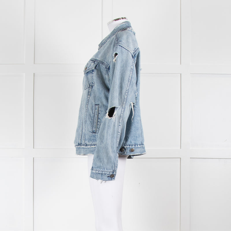 Ksubi Blue Distressed Denim Jacket