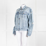 Ksubi Blue Distressed Denim Jacket