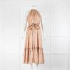 Zimmermann Gold Peach Animal Print Sleeveless Dress