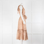 Zimmermann Gold Peach Animal Print Sleeveless Dress