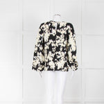 Stine Goya Black Yellow Abstract Print Balloon Sleeve Top