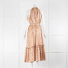 Zimmermann Gold Peach Animal Print Sleeveless Dress