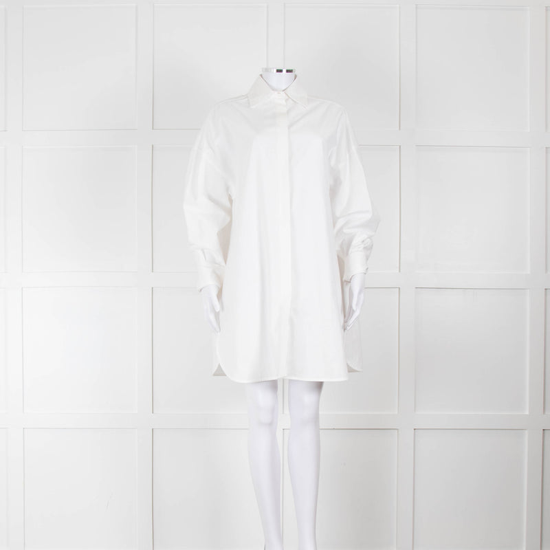 RAEY Lyocell Blend Giant Formal White Shirt