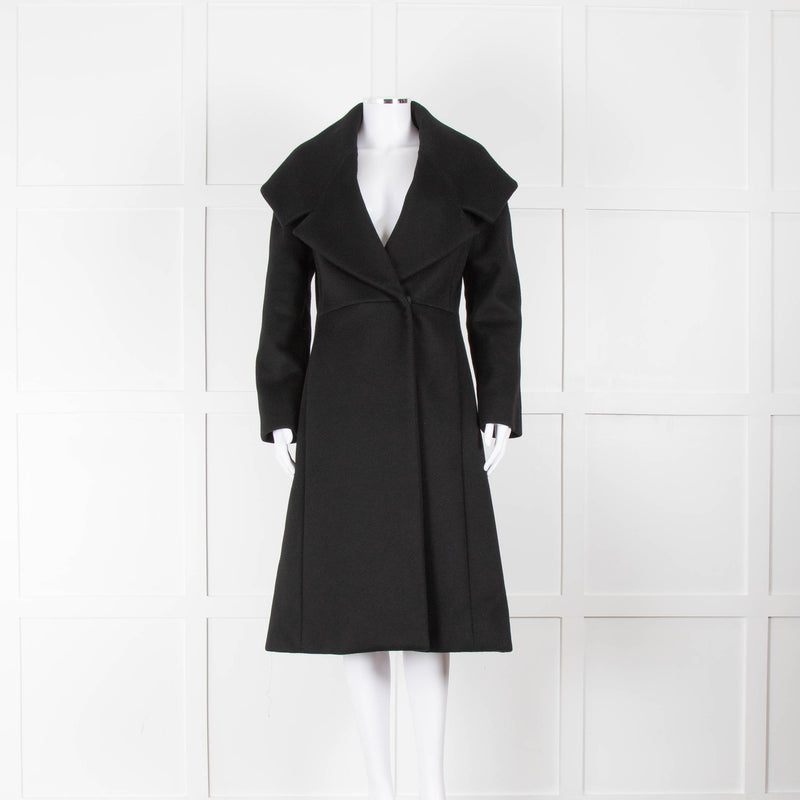 Max Mara Atelier 100%  Black Shawl Collar Coat