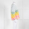 Dawn x Dare Blue Yellow Pink Rainbow Mohair Blend Cardigan