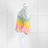 Dawn x Dare Blue Yellow Pink Rainbow Mohair Blend Cardigan