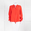 Stella McCartney Piedemonte Red Silk Long Sleeve Blouse