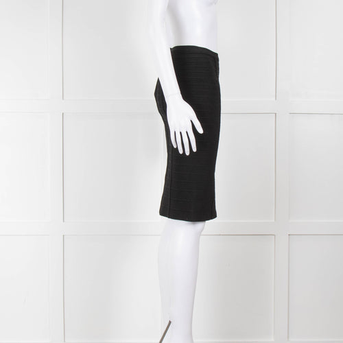 Herve Leger Black Bandage Pencil Skirt