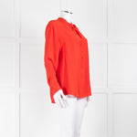 Stella McCartney Piedemonte Red Silk Long Sleeve Blouse