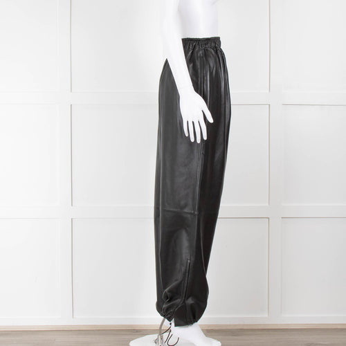 The Frankie Shop Black Leather Joggers