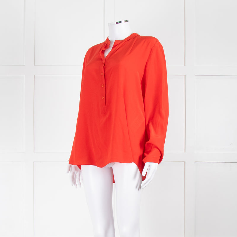 Stella McCartney Piedemonte Red Silk Long Sleeve Blouse