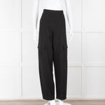 Le Set Black Stretch Cargo Trousers