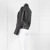 Me+Em Black Leather Pocket Button Short Jacket