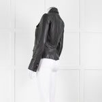 Me+Em Black Leather Pocket Button Short Jacket