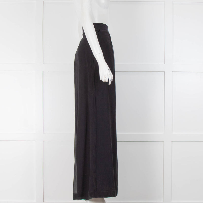 European Culture Charcoal Blue Wide Leg Trousers