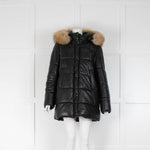 Oakwood Leather Puffer with Fur Collar