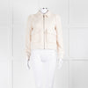 Me+Em Cream Woven Frayed Edge Bomber Jacket