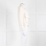 Me+Em Cream Woven Frayed Edge Bomber Jacket