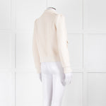 Me+Em Cream Woven Frayed Edge Bomber Jacket