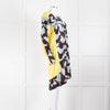 Dries Van Noten Blue Yellow Multi Print Long Sleeve Tunic Dress