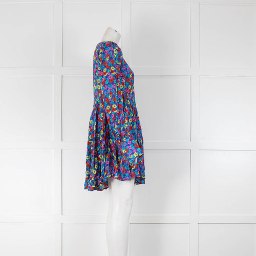 Rotate by Birger Christensen Floral Puff Sleeve Smock Dress