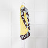 Dries Van Noten Blue Yellow Multi Print Long Sleeve Tunic Dress