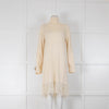 Iris & Ink Cream Fringed Knitted Dress