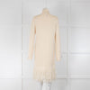 Iris & Ink Cream Fringed Knitted Dress