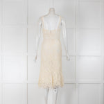 Victoria Beckham Cream Lace Midi Dress