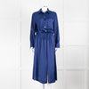 Zadig & Voltaire Royal Blue Satin Tie Waist Midi Dress