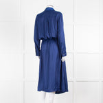 Zadig & Voltaire Royal Blue Satin Tie Waist Midi Dress