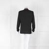 Lanvin Black Long Sleeve Top with Beaded Neckline