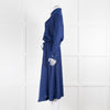 Zadig & Voltaire Royal Blue Satin Tie Waist Midi Dress