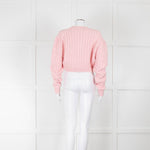 Assignment Pink Cable Knit Cropped Jumper