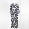 Primrose Park Grey White Butterfly Silk Midi Dress