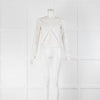 The Kooples White Lace Long Sleeve Zip Back Short Top