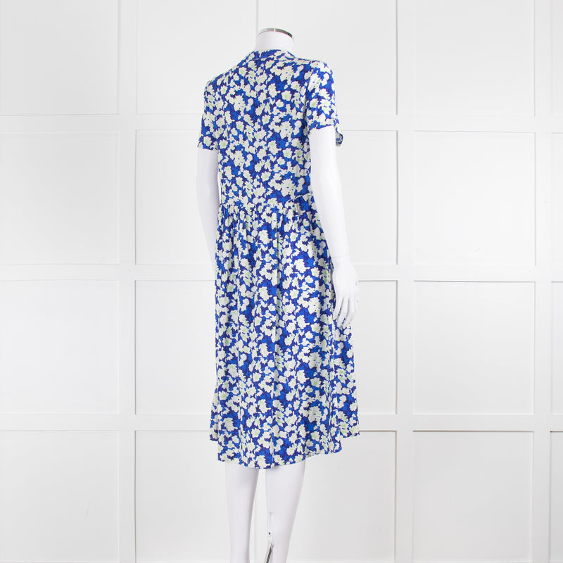 Lollys Laundry Blue White Floral Short Sleeve Dress