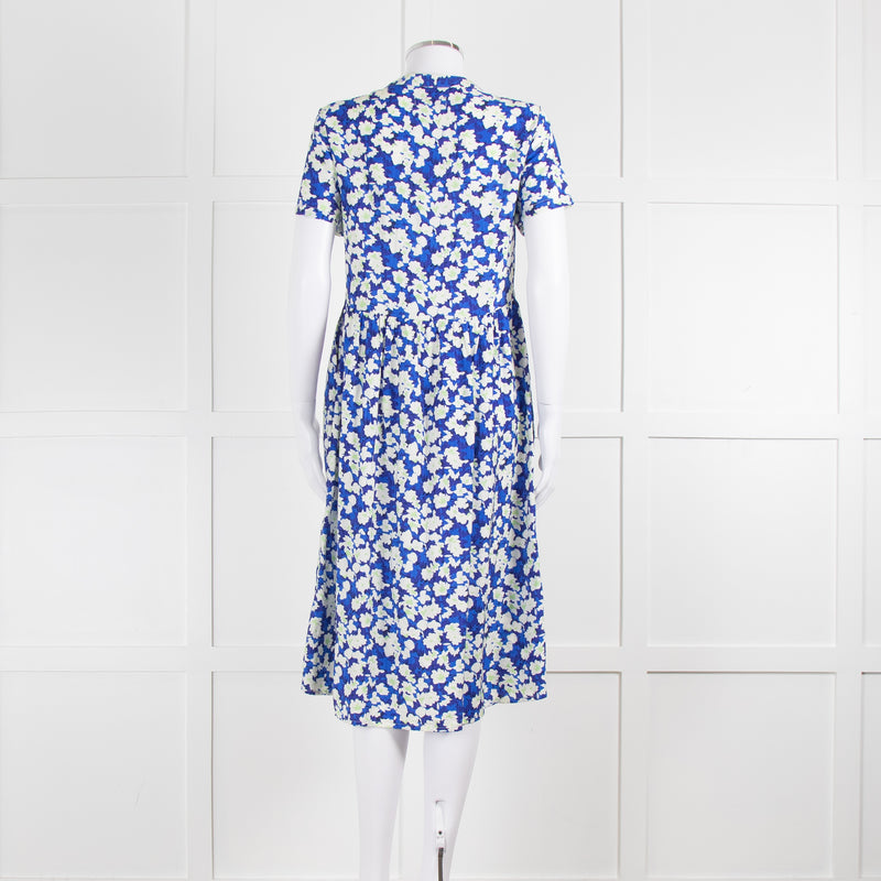 Lollys Laundry Blue White Floral Short Sleeve Dress