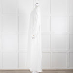 Asceno Cream Linen Tie Neck Maxi Cover Up Dress