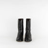 Chanel Black Leather Short Riding Style Boots with Logo Detailing