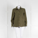 Sezane Khaki Green Denim Cotton Jacket