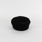 Ruslan Baginsky Black Baker Boy Hat with Crystal Embellishment