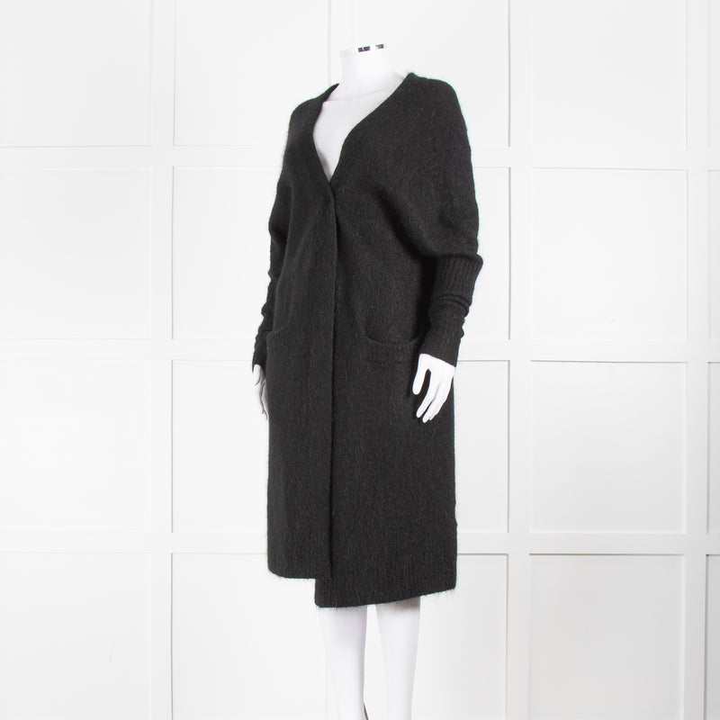 Acne Studios Raya Black Mohair Long Cardigan