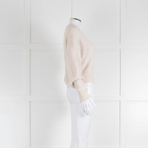 Bimba Y Lola Cream Alpaca Wool Blend Crop Jumper